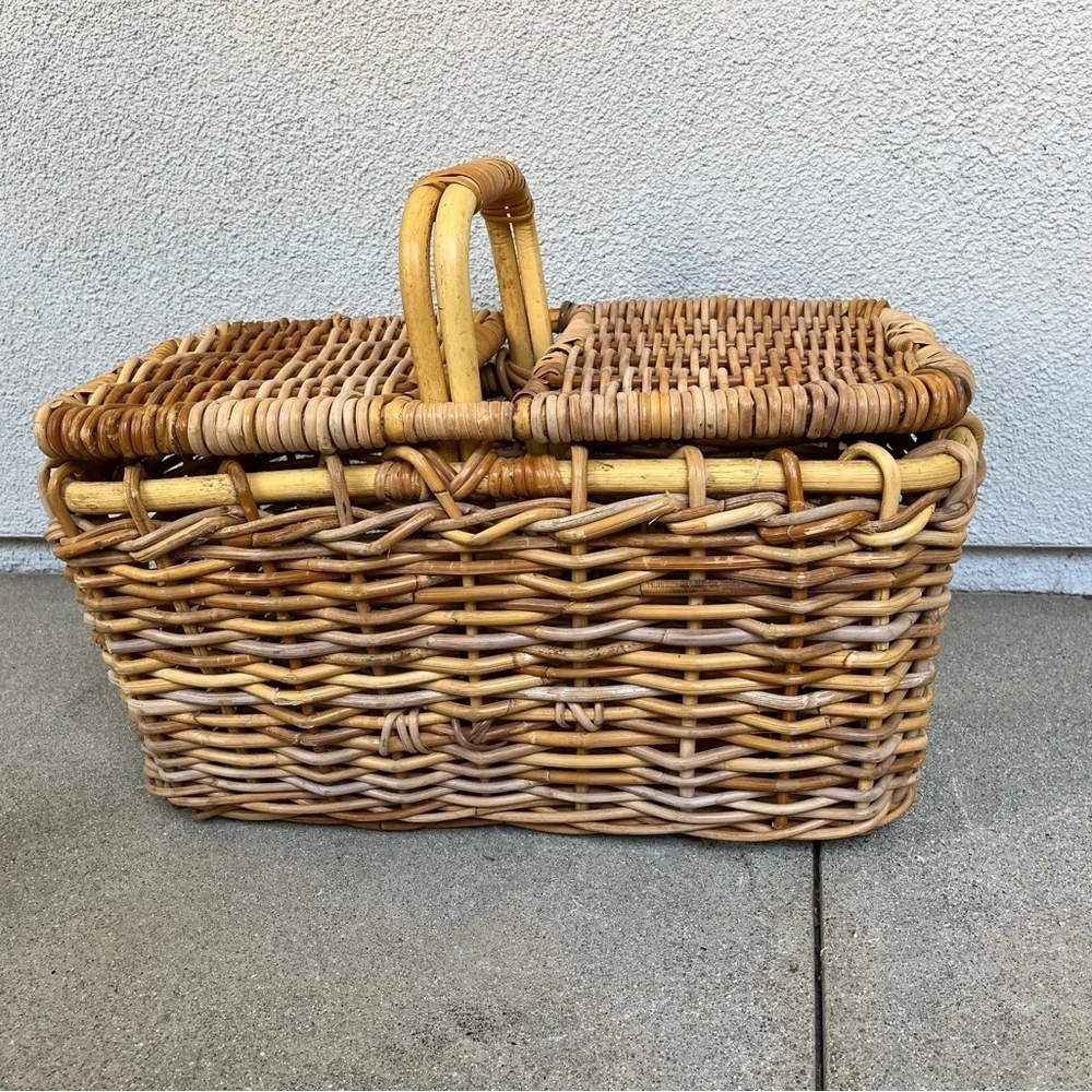 Wicker Picnic Basket with Handles